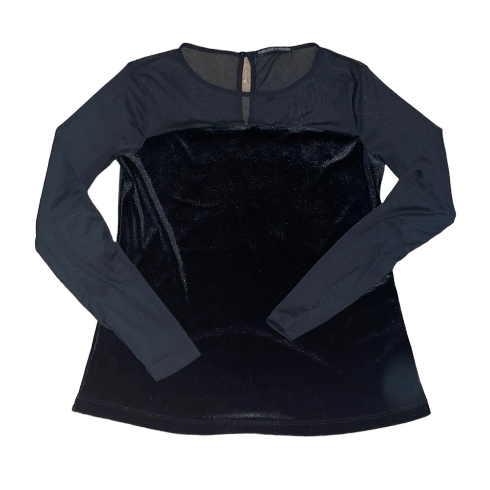 Harlowe and graham velvet and mesh top